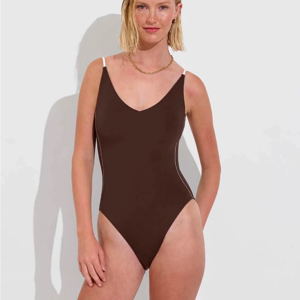 Left on Friday Sunday Suit *Clare V. Collab in Cold Brew/Coconut